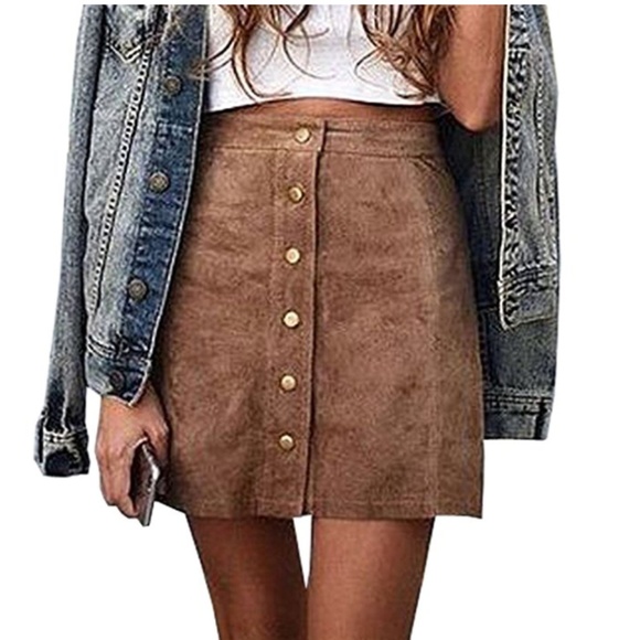 S. the Widow Dresses & Skirts - 🖤HP🖤 FENTON Tan Suede High Waisted Skirt